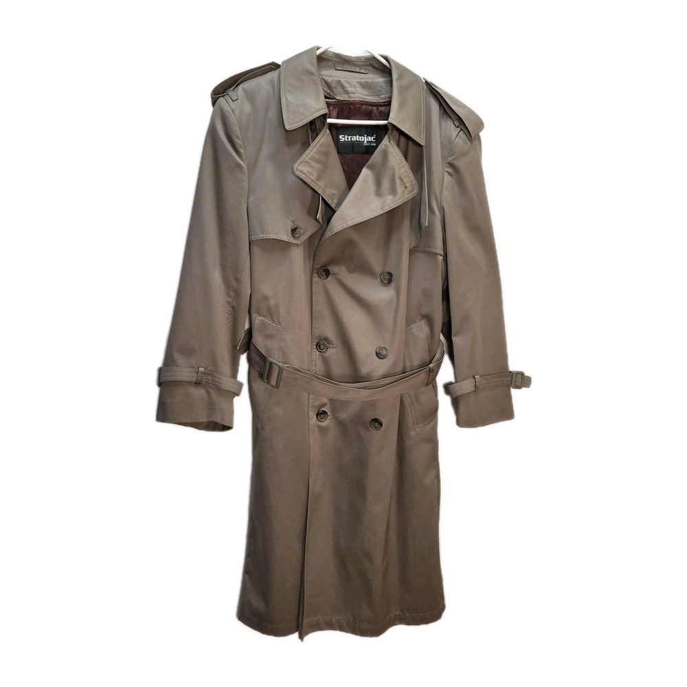 Stratojac Men's Double Breasted Lined Trench Coat Men's 42S